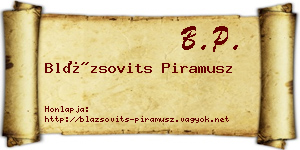 Blázsovits Piramusz névjegykártya